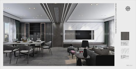 高級(jí)巖板與木飾面混搭，酷!