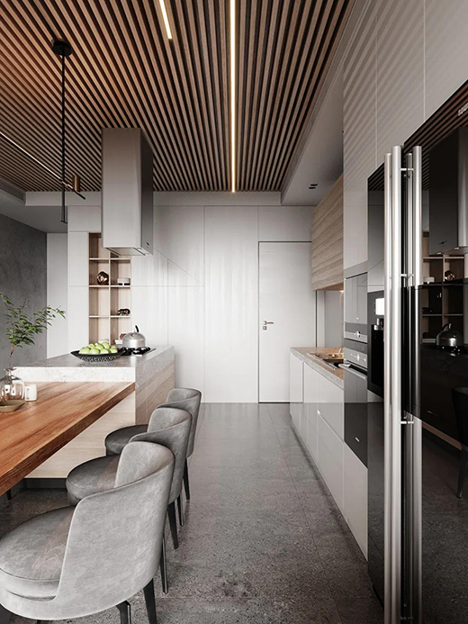 質(zhì)感生活的極致體現(xiàn)，高級(jí)灰遇上木飾面效果圖賞析!