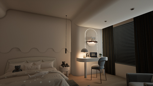 臥室裝好無主燈，溫馨舒適倍加分!