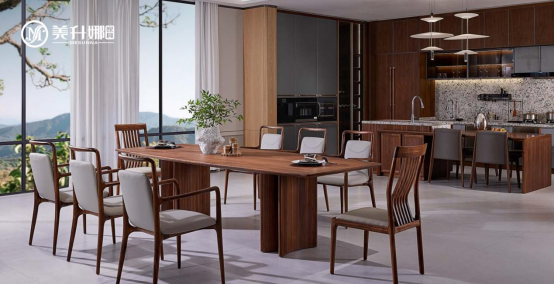 美升娜家具：北美黑胡桃木廚房，演繹煙火與木韻的生活藝術(shù)